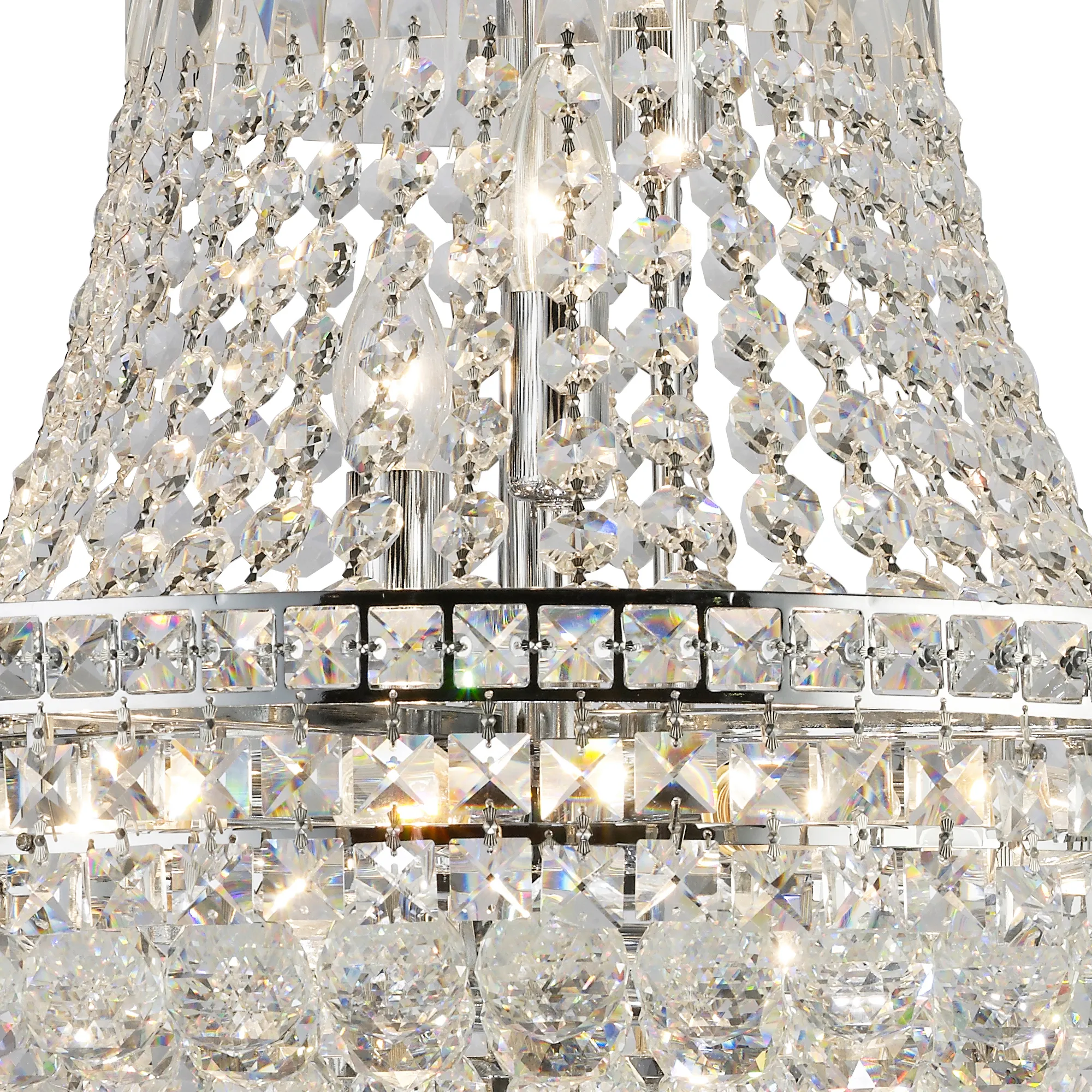 Frances Crystal Chandelier 14 Light (19.8kg) Polished Chrome IL31420  Diyas Frances